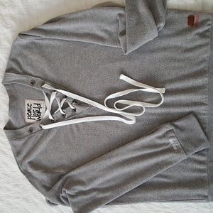 Peace Love World gray sweatshirt